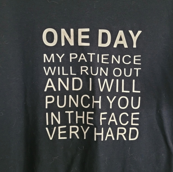 *FREE* PATIENCE / FACE PUNCH GRAPHIC TEE T-SHIRT BLACK PLUS SIZE 1X - Picture 8 of 8